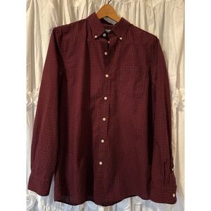 Chaps Red Black Plaid Button Down Long‎ Sleeve Shirt Men's Size Medium